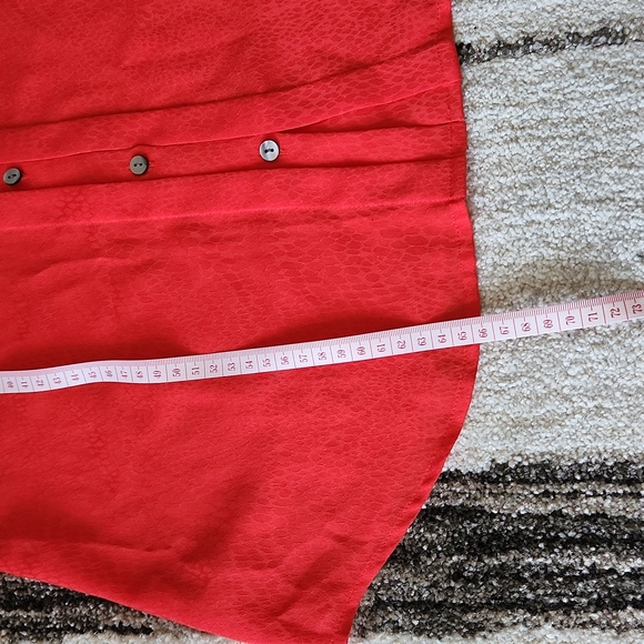 Bright Red/Orangey Ann Taylor Buttoned-Down Blouse - Women Sz 4 - Picture 10 of 10